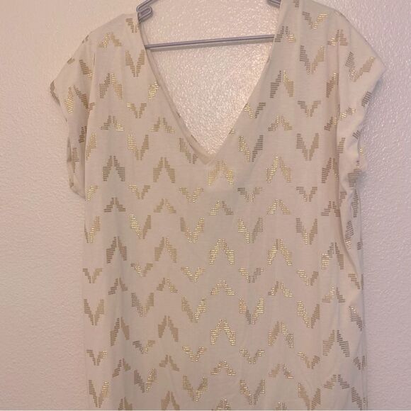 Rachel Roy white ivory gold v neck sleeveless formal dress shower wedding XL - Picture 5 of 12